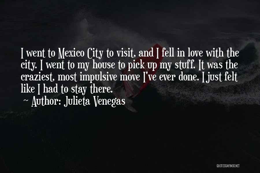 Julieta Venegas Quotes: I Went To Mexico City To Visit, And I Fell In Love With The City. I Went To My House