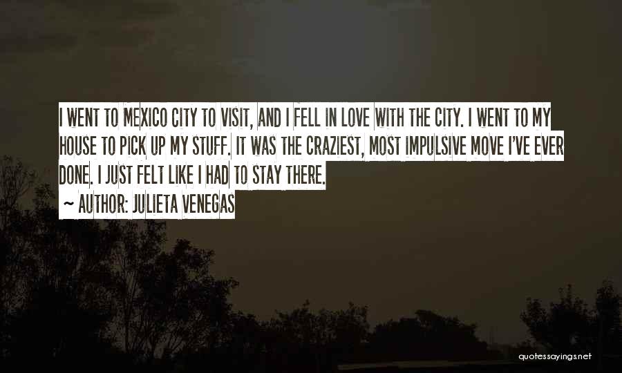Julieta Venegas Quotes: I Went To Mexico City To Visit, And I Fell In Love With The City. I Went To My House