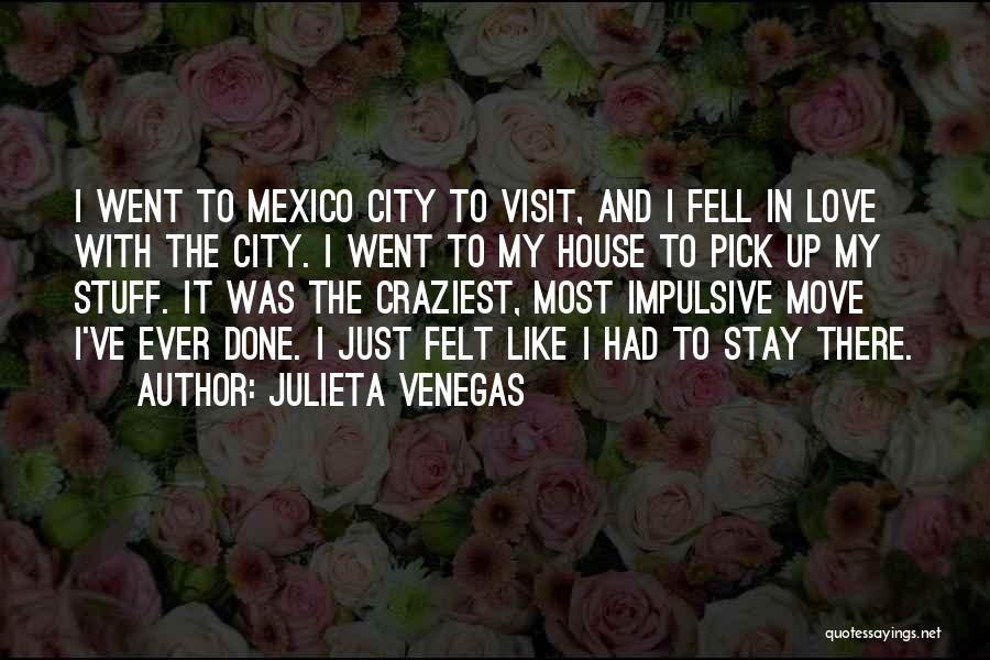 Julieta Venegas Quotes: I Went To Mexico City To Visit, And I Fell In Love With The City. I Went To My House