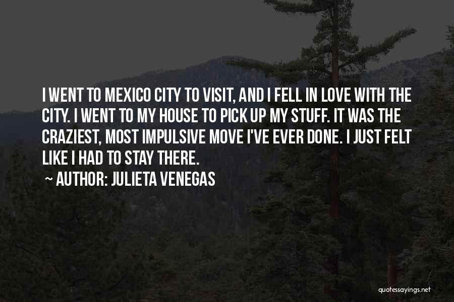 Julieta Venegas Quotes: I Went To Mexico City To Visit, And I Fell In Love With The City. I Went To My House