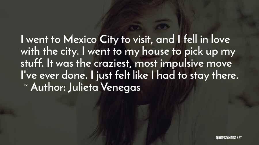 Julieta Venegas Quotes: I Went To Mexico City To Visit, And I Fell In Love With The City. I Went To My House