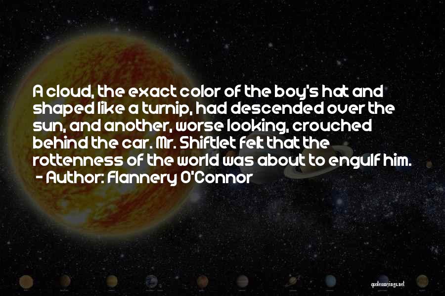 Flannery O'Connor Quotes: A Cloud, The Exact Color Of The Boy's Hat And Shaped Like A Turnip, Had Descended Over The Sun, And