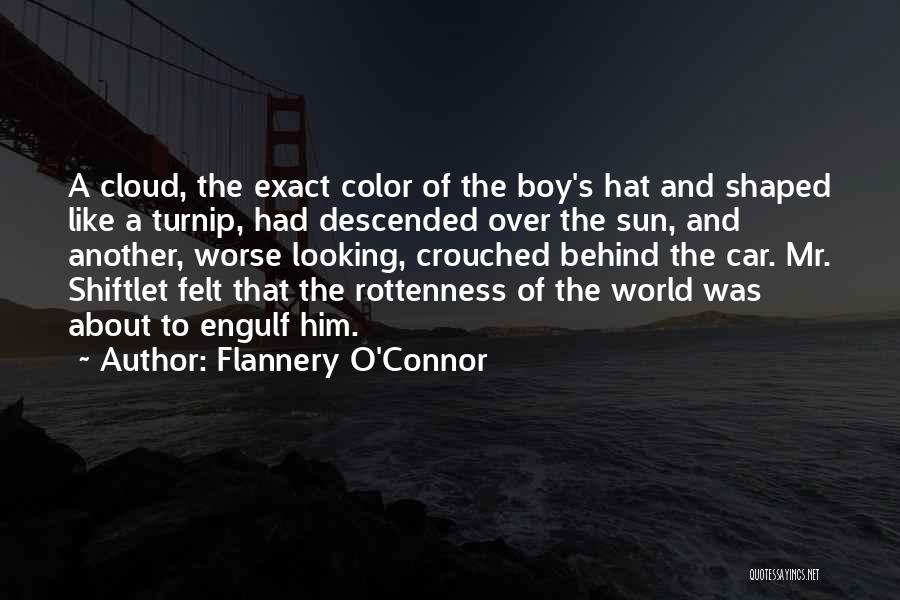 Flannery O'Connor Quotes: A Cloud, The Exact Color Of The Boy's Hat And Shaped Like A Turnip, Had Descended Over The Sun, And