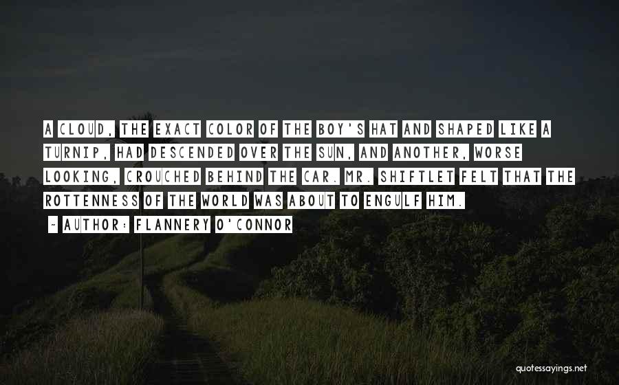 Flannery O'Connor Quotes: A Cloud, The Exact Color Of The Boy's Hat And Shaped Like A Turnip, Had Descended Over The Sun, And