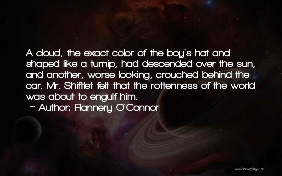 Flannery O'Connor Quotes: A Cloud, The Exact Color Of The Boy's Hat And Shaped Like A Turnip, Had Descended Over The Sun, And
