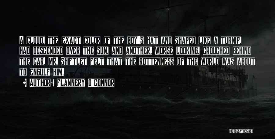 Flannery O'Connor Quotes: A Cloud, The Exact Color Of The Boy's Hat And Shaped Like A Turnip, Had Descended Over The Sun, And
