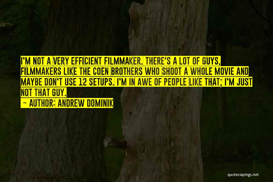 Andrew Dominik Quotes: I'm Not A Very Efficient Filmmaker. There's A Lot Of Guys, Filmmakers Like The Coen Brothers Who Shoot A Whole