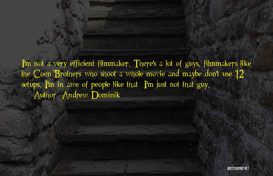 Andrew Dominik Quotes: I'm Not A Very Efficient Filmmaker. There's A Lot Of Guys, Filmmakers Like The Coen Brothers Who Shoot A Whole