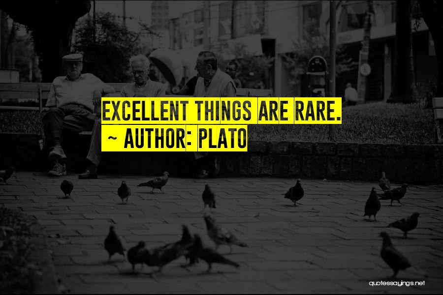 Plato Quotes: Excellent Things Are Rare.