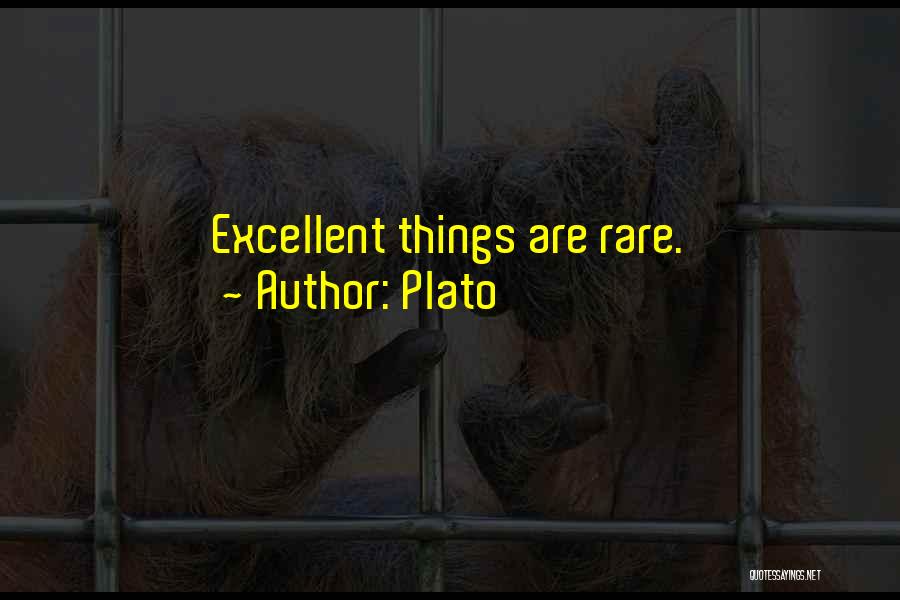 Plato Quotes: Excellent Things Are Rare.