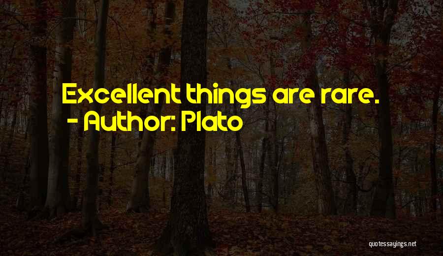 Plato Quotes: Excellent Things Are Rare.