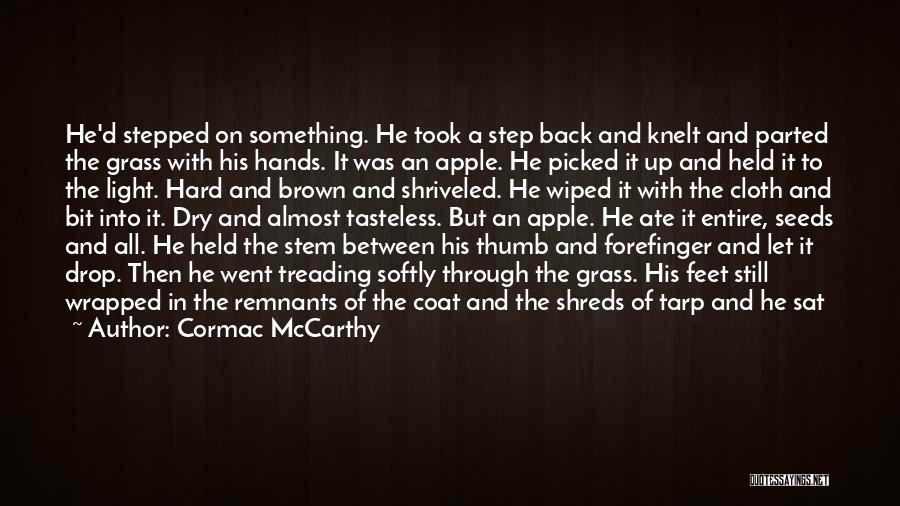 Cormac McCarthy Quotes: He'd Stepped On Something. He Took A Step Back And Knelt And Parted The Grass With His Hands. It Was