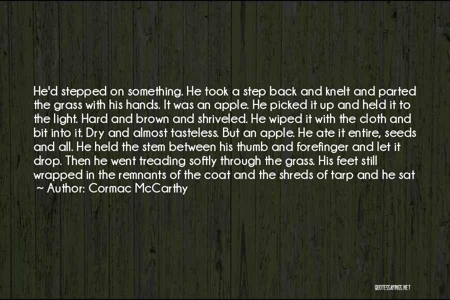 Cormac McCarthy Quotes: He'd Stepped On Something. He Took A Step Back And Knelt And Parted The Grass With His Hands. It Was