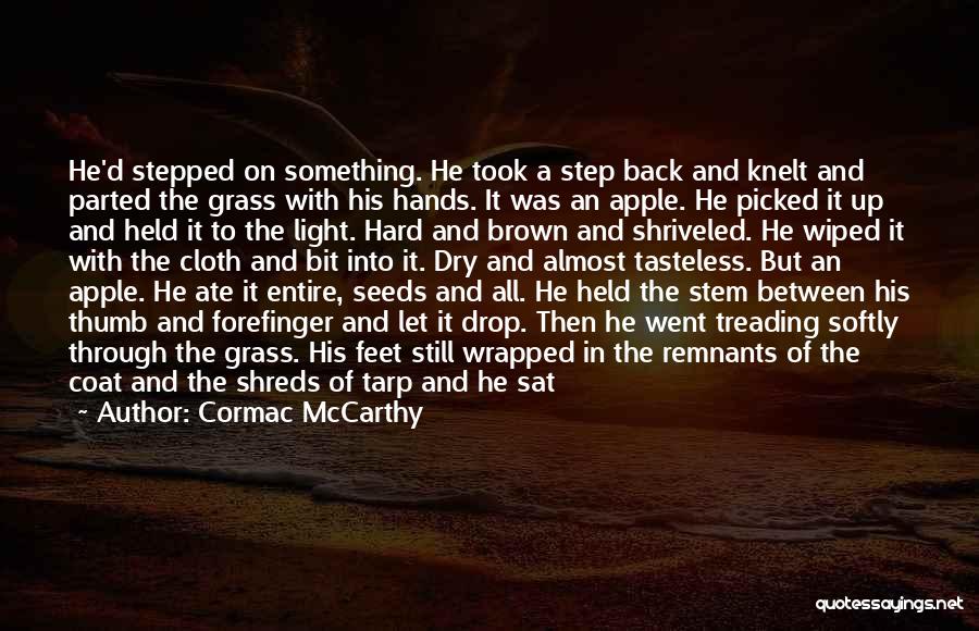 Cormac McCarthy Quotes: He'd Stepped On Something. He Took A Step Back And Knelt And Parted The Grass With His Hands. It Was