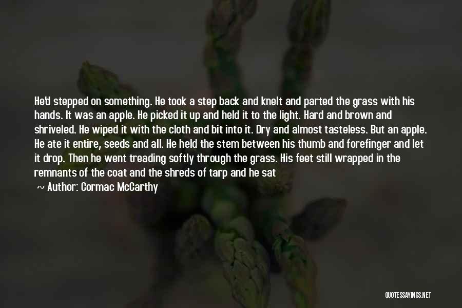 Cormac McCarthy Quotes: He'd Stepped On Something. He Took A Step Back And Knelt And Parted The Grass With His Hands. It Was