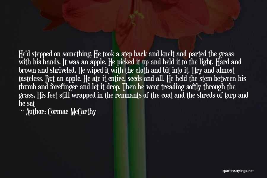 Cormac McCarthy Quotes: He'd Stepped On Something. He Took A Step Back And Knelt And Parted The Grass With His Hands. It Was