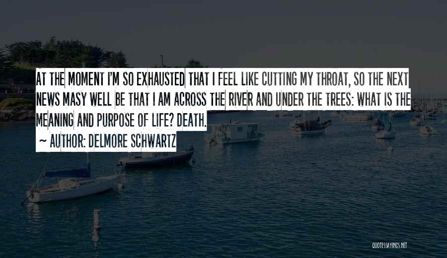 Delmore Schwartz Quotes: At The Moment I'm So Exhausted That I Feel Like Cutting My Throat, So The Next News Masy Well Be