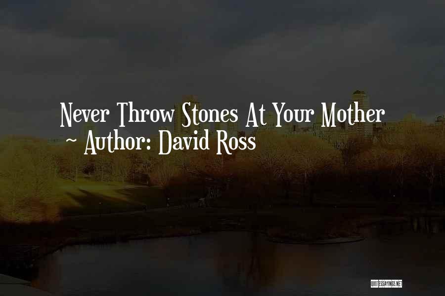 David Ross Quotes: Never Throw Stones At Your Mother