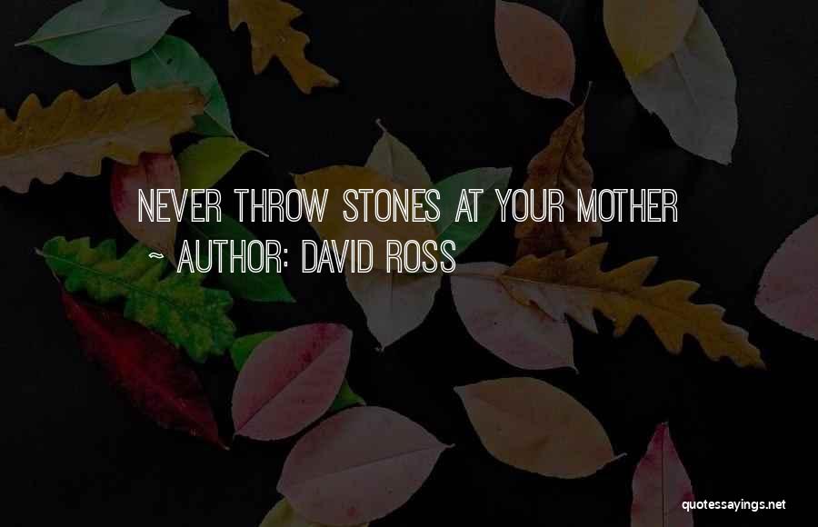 David Ross Quotes: Never Throw Stones At Your Mother