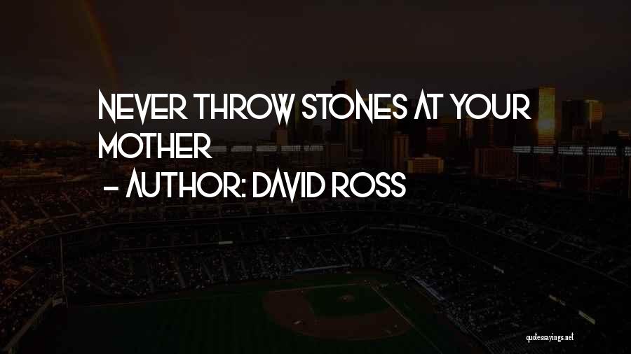 David Ross Quotes: Never Throw Stones At Your Mother
