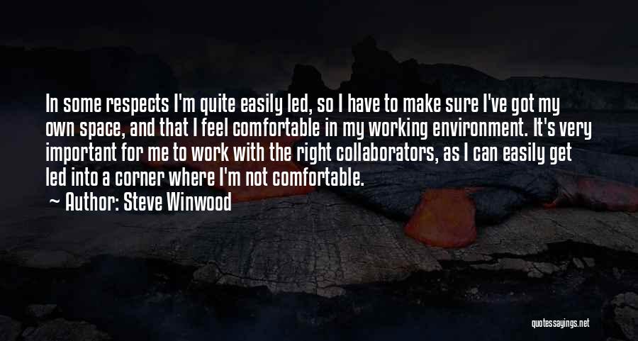 Steve Winwood Quotes: In Some Respects I'm Quite Easily Led, So I Have To Make Sure I've Got My Own Space, And That