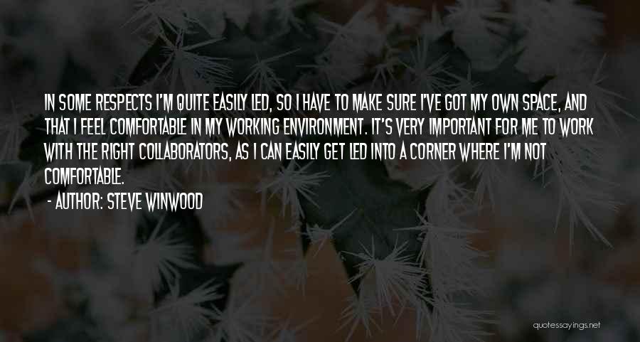 Steve Winwood Quotes: In Some Respects I'm Quite Easily Led, So I Have To Make Sure I've Got My Own Space, And That