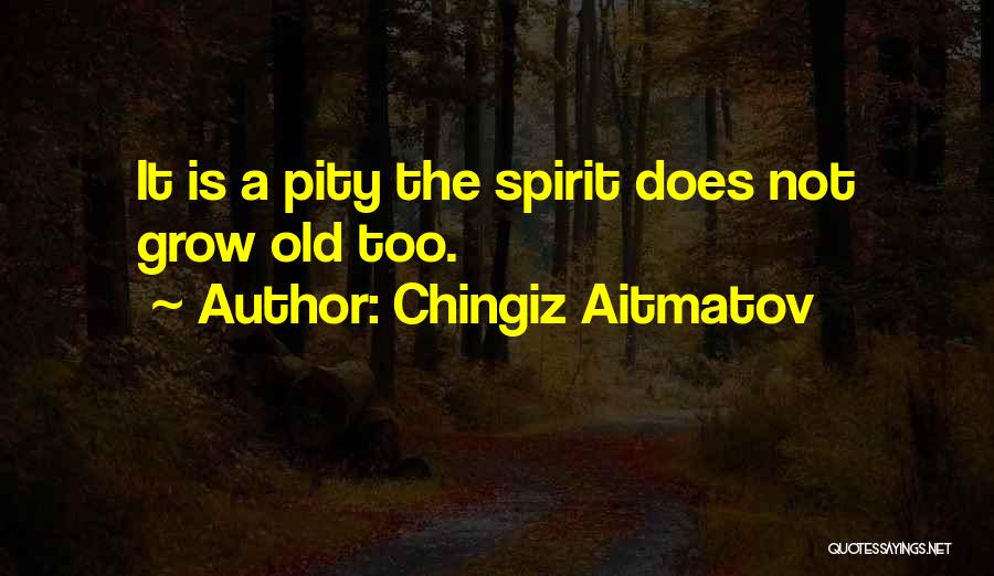 Chingiz Aitmatov Quotes: It Is A Pity The Spirit Does Not Grow Old Too.