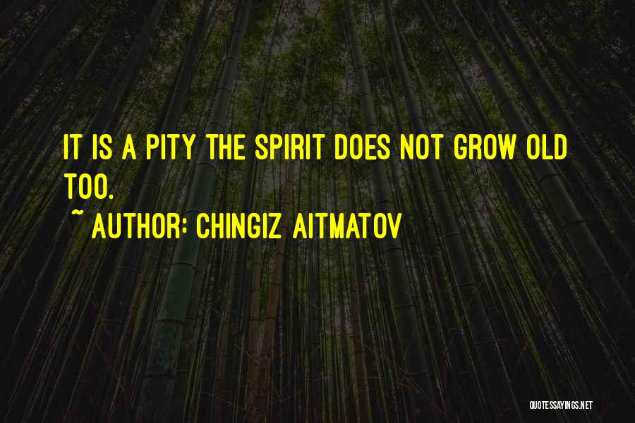 Chingiz Aitmatov Quotes: It Is A Pity The Spirit Does Not Grow Old Too.