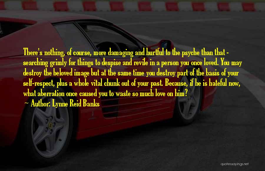 Lynne Reid Banks Quotes: There's Nothing, Of Course, More Damaging And Hurtful To The Psyche Than That - Searching Grimly For Things To Despise