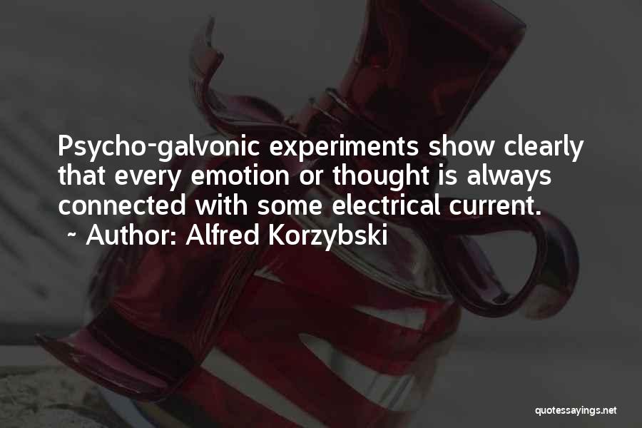 Alfred Korzybski Quotes: Psycho-galvonic Experiments Show Clearly That Every Emotion Or Thought Is Always Connected With Some Electrical Current.