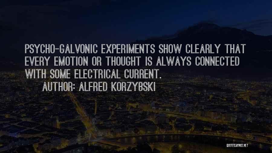 Alfred Korzybski Quotes: Psycho-galvonic Experiments Show Clearly That Every Emotion Or Thought Is Always Connected With Some Electrical Current.