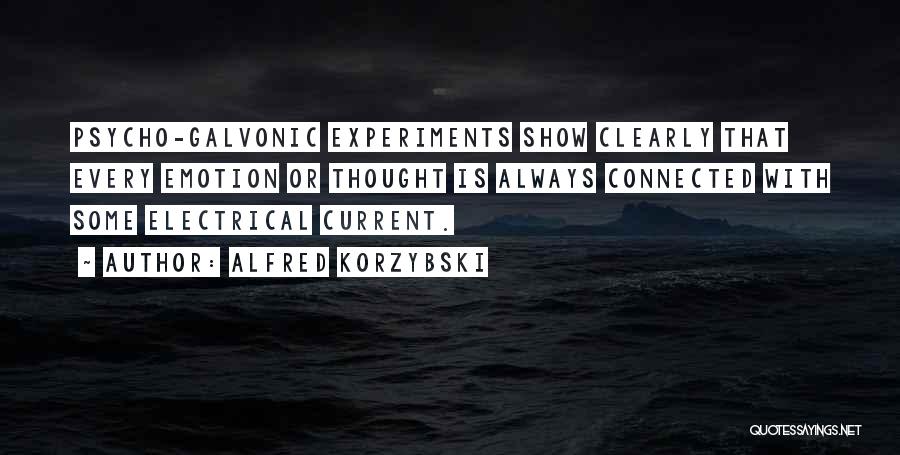 Alfred Korzybski Quotes: Psycho-galvonic Experiments Show Clearly That Every Emotion Or Thought Is Always Connected With Some Electrical Current.