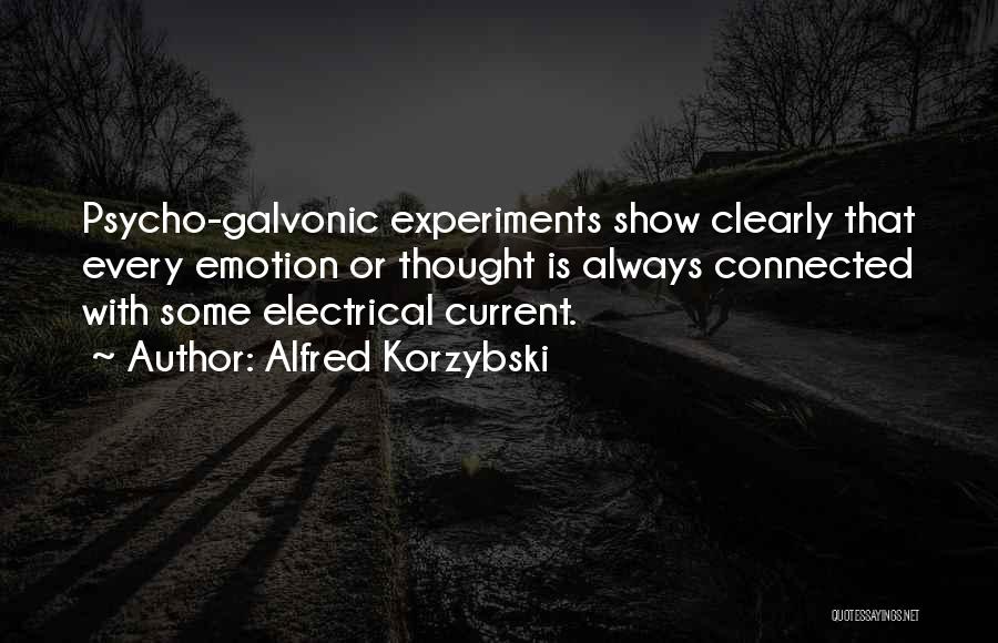 Alfred Korzybski Quotes: Psycho-galvonic Experiments Show Clearly That Every Emotion Or Thought Is Always Connected With Some Electrical Current.