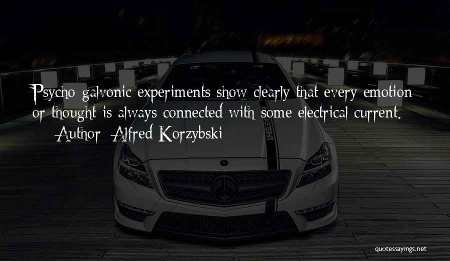 Alfred Korzybski Quotes: Psycho-galvonic Experiments Show Clearly That Every Emotion Or Thought Is Always Connected With Some Electrical Current.