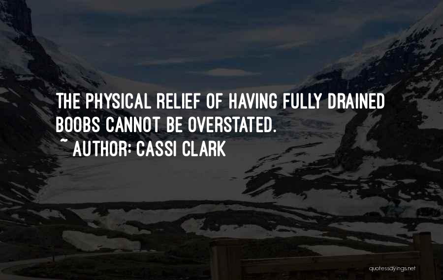 Cassi Clark Quotes: The Physical Relief Of Having Fully Drained Boobs Cannot Be Overstated.