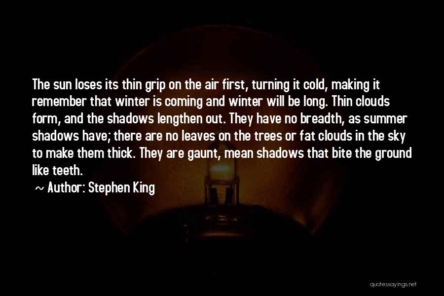 Stephen King Quotes: The Sun Loses Its Thin Grip On The Air First, Turning It Cold, Making It Remember That Winter Is Coming