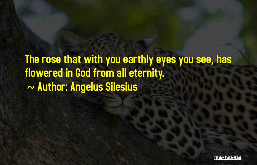 Angelus Silesius Quotes: The Rose That With You Earthly Eyes You See, Has Flowered In God From All Eternity.