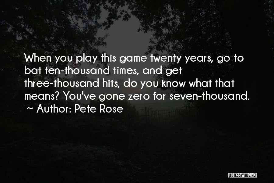 Pete Rose Quotes: When You Play This Game Twenty Years, Go To Bat Ten-thousand Times, And Get Three-thousand Hits, Do You Know What