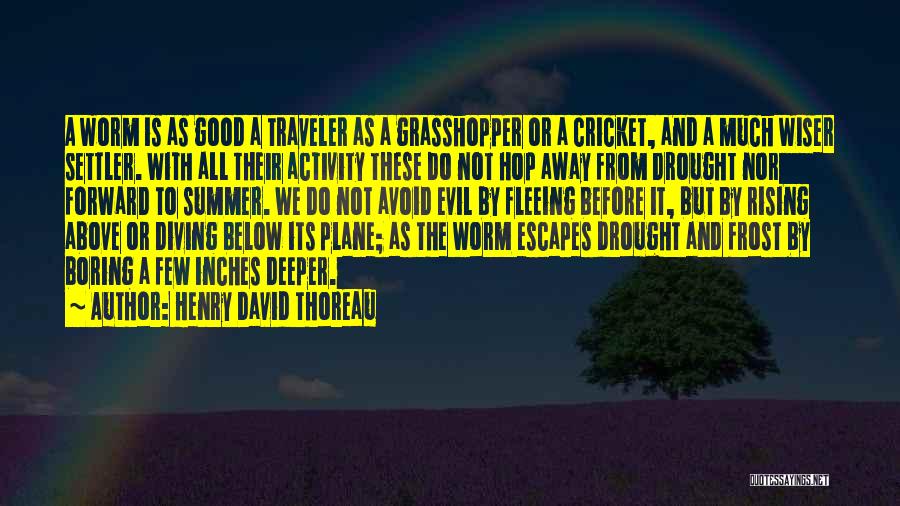 Henry David Thoreau Quotes: A Worm Is As Good A Traveler As A Grasshopper Or A Cricket, And A Much Wiser Settler. With All