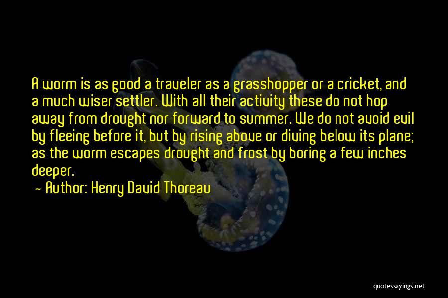 Henry David Thoreau Quotes: A Worm Is As Good A Traveler As A Grasshopper Or A Cricket, And A Much Wiser Settler. With All