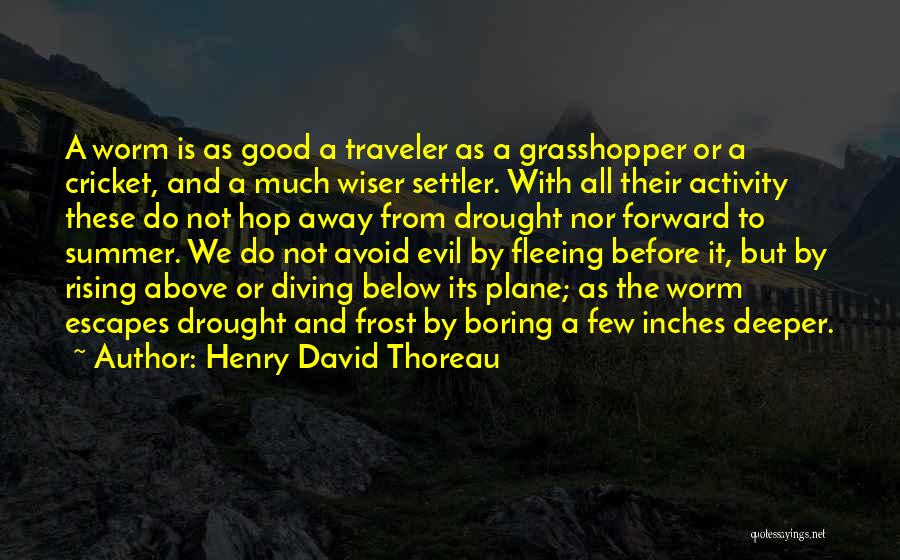 Henry David Thoreau Quotes: A Worm Is As Good A Traveler As A Grasshopper Or A Cricket, And A Much Wiser Settler. With All