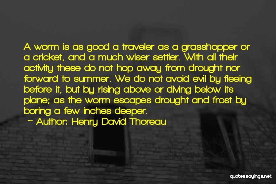 Henry David Thoreau Quotes: A Worm Is As Good A Traveler As A Grasshopper Or A Cricket, And A Much Wiser Settler. With All