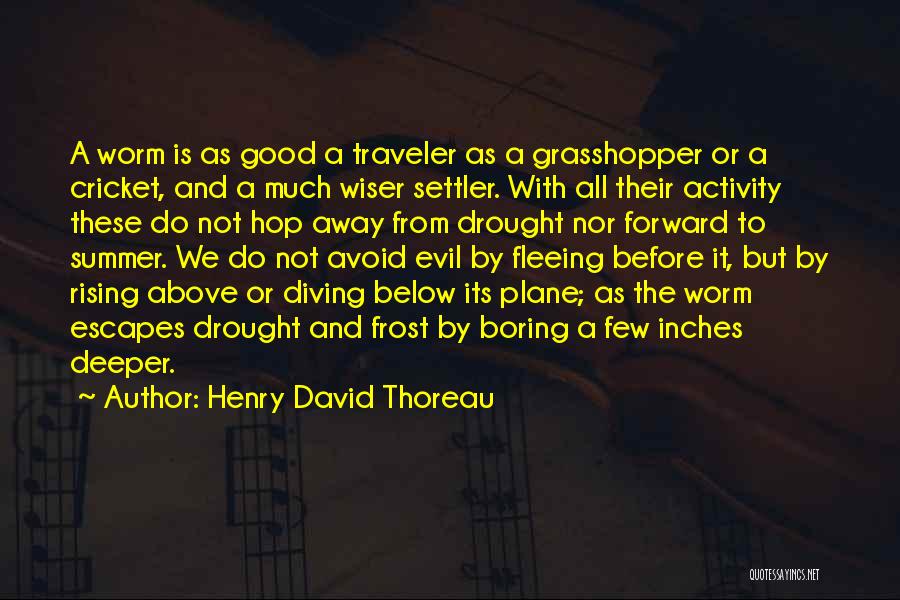 Henry David Thoreau Quotes: A Worm Is As Good A Traveler As A Grasshopper Or A Cricket, And A Much Wiser Settler. With All