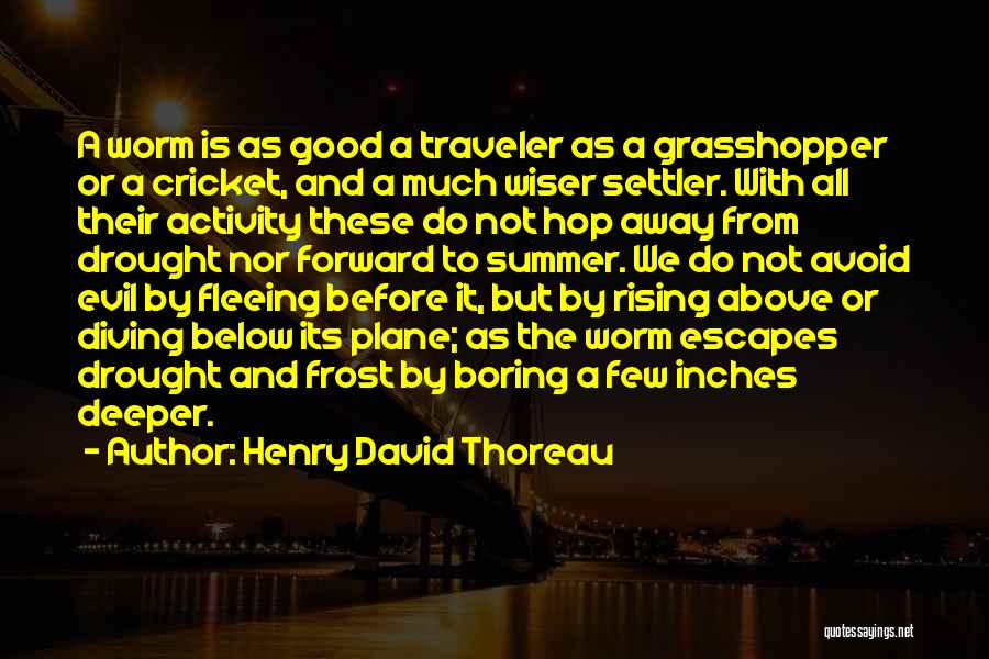 Henry David Thoreau Quotes: A Worm Is As Good A Traveler As A Grasshopper Or A Cricket, And A Much Wiser Settler. With All