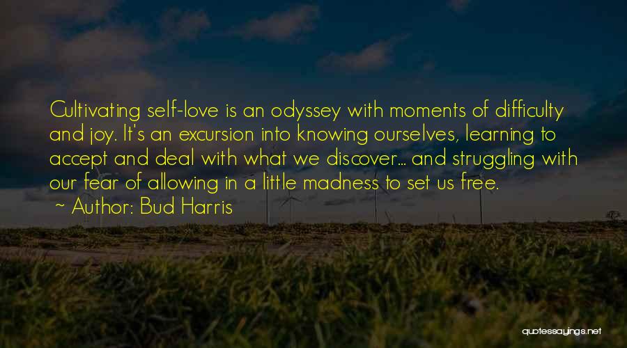 Bud Harris Quotes: Cultivating Self-love Is An Odyssey With Moments Of Difficulty And Joy. It's An Excursion Into Knowing Ourselves, Learning To Accept