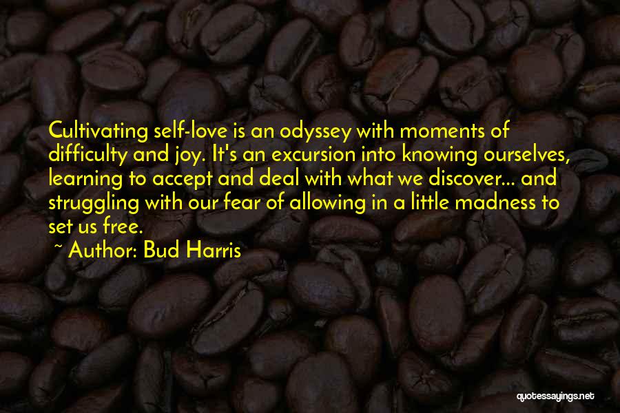 Bud Harris Quotes: Cultivating Self-love Is An Odyssey With Moments Of Difficulty And Joy. It's An Excursion Into Knowing Ourselves, Learning To Accept