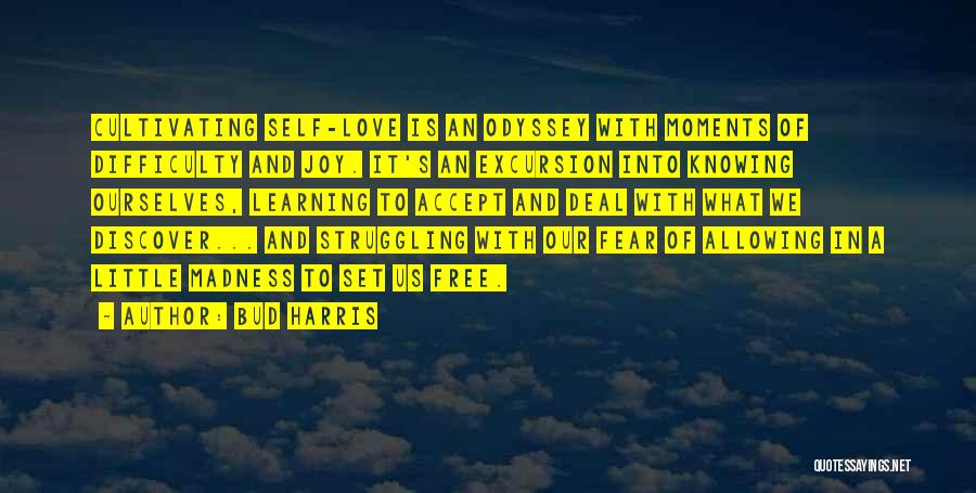 Bud Harris Quotes: Cultivating Self-love Is An Odyssey With Moments Of Difficulty And Joy. It's An Excursion Into Knowing Ourselves, Learning To Accept