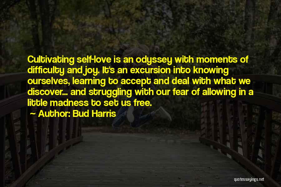 Bud Harris Quotes: Cultivating Self-love Is An Odyssey With Moments Of Difficulty And Joy. It's An Excursion Into Knowing Ourselves, Learning To Accept
