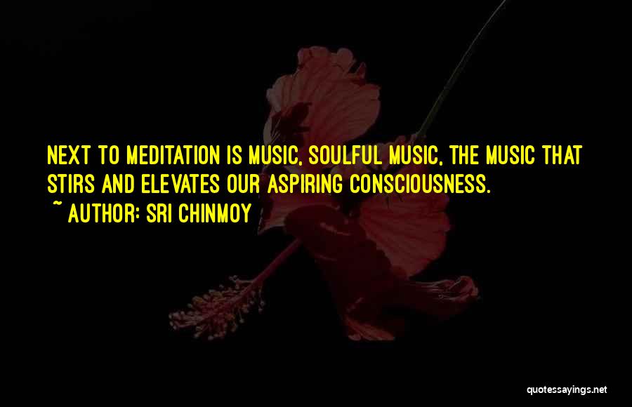 Sri Chinmoy Quotes: Next To Meditation Is Music, Soulful Music, The Music That Stirs And Elevates Our Aspiring Consciousness.