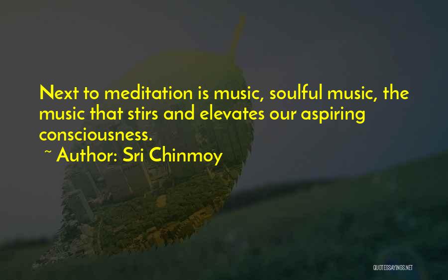 Sri Chinmoy Quotes: Next To Meditation Is Music, Soulful Music, The Music That Stirs And Elevates Our Aspiring Consciousness.